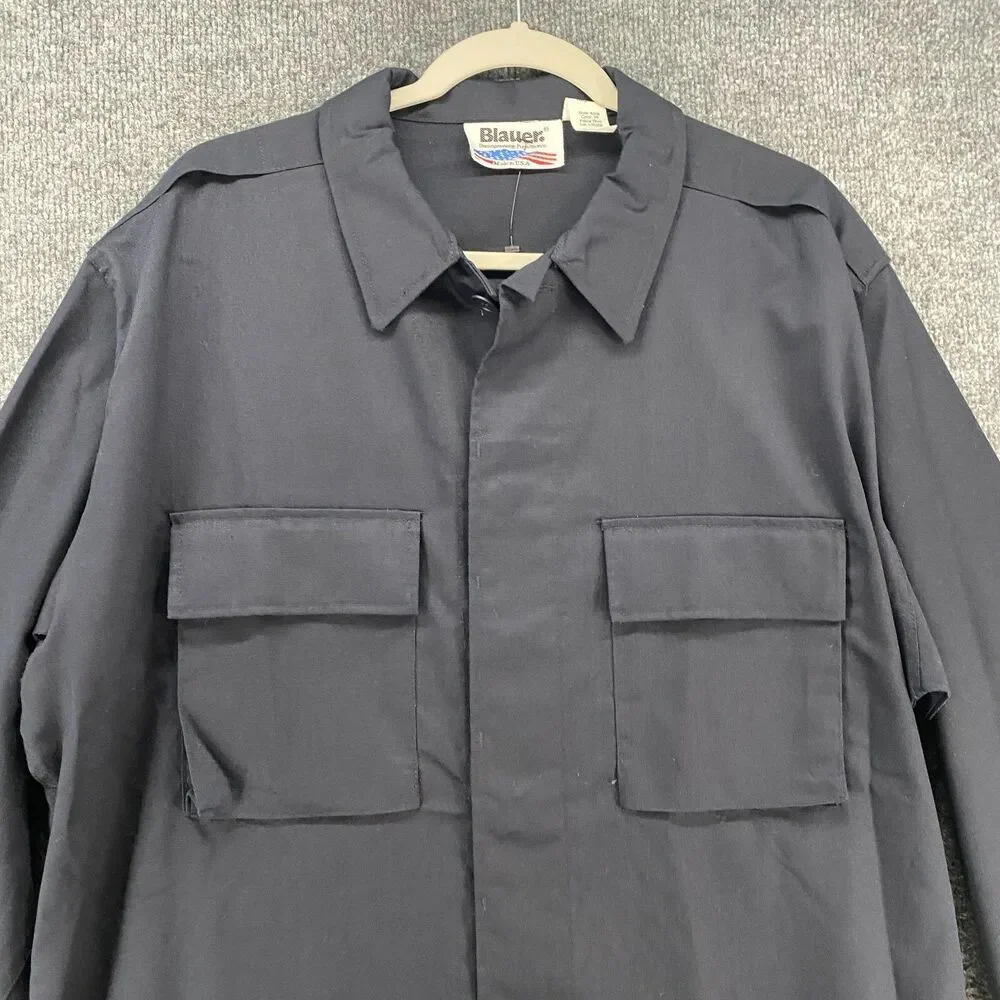 Blauer Shirt Mens L Blue‎ Button Up STREETGEAR BDU Workwear Uniform 8708